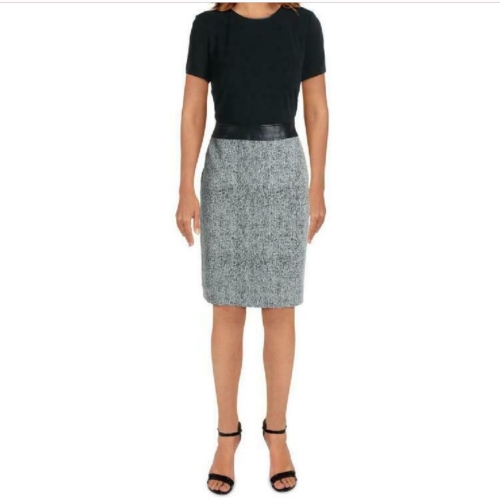 Karl Lagerfeld Contrast Sheath Dress Knee-Length Size 14